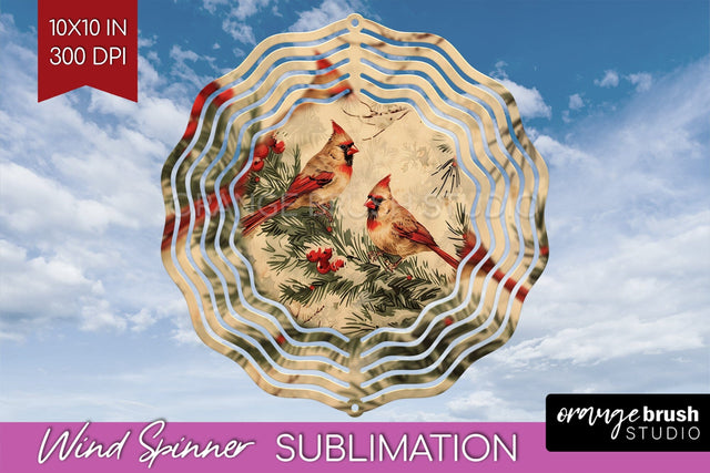 Retro Christmas Wind Spinner PNG - Xmas Holiday Sublimation Sublimation OrangeBrushStudio 