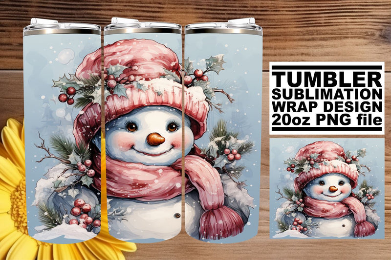Retro Christmas Wrap Sublimation - Watercolor Tumbler Design Sublimation afrosvg 