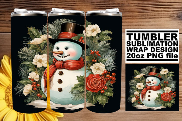 Retro Christmas Wrap - Watercolor Tumbler Sublimation 20oz Sublimation afrosvg 