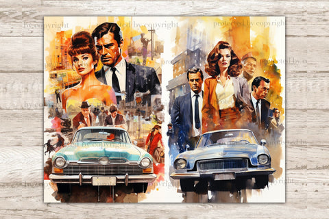 Retro Cinema Junk Journal Pages | 1950s Digital Art SVG GlamArtZhanna 