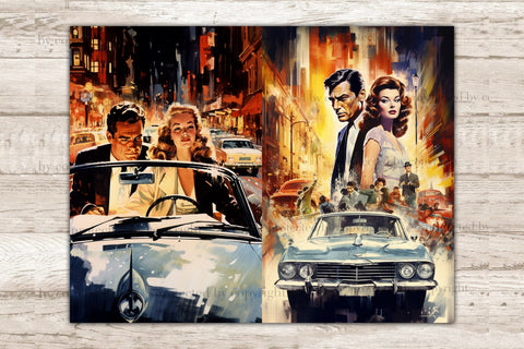 Retro Cinema Junk Journal Pages | 1950s Digital Art SVG GlamArtZhanna 