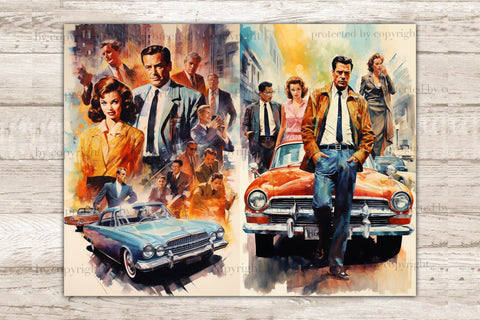 Retro Cinema Junk Journal Pages | 1950s Digital Art SVG GlamArtZhanna 