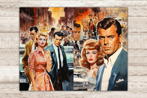 Retro Cinema Junk Journal Pages | 1950s Digital Art SVG GlamArtZhanna 