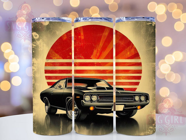 Retro Classic Car Hot Rod Tumbler, Retro Auto Wrap, 20oz Sublimation Wrap, Antique Car Cup, Hot Rod Design, Old School Vehicle Tumbler, Muscle Car Art Sublimation SvggirlplusArt 