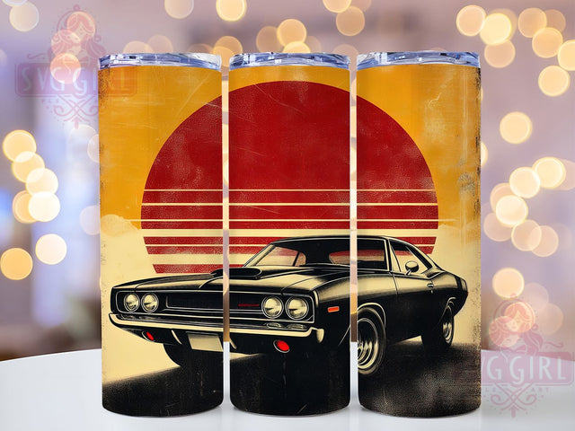 Retro Classic Car Hot Rod Tumbler, Retro Auto Wrap, 20oz Sublimation Wrap, Antique Car Cup, Hot Rod Design, Old School Vehicle Tumbler, Muscle Car Art Sublimation SvggirlplusArt 