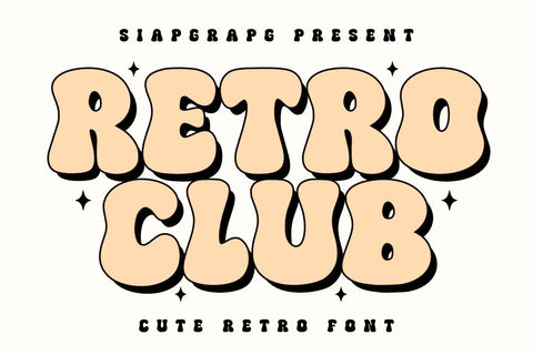 Retro Club - Cute Groovy Font Font Masyafi Studio 