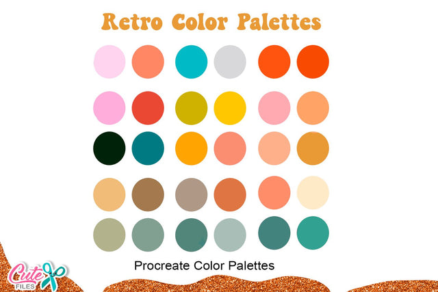 Retro Color | Groovy Palette for Procreate Sublimation Cute files 