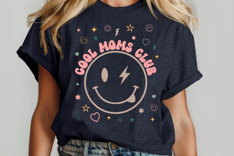 Retro Cool Moms Club Shirt SVG PNG, Cool Moms Club SVG, Retro Cool Moms Club Smiley SVG SVG What A Gem SVG 