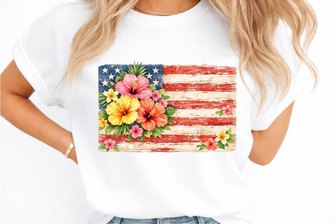 Retro Coquette American Flag PNG, Patriotic Bow Ditsy Floral Sublimation designmaster24 