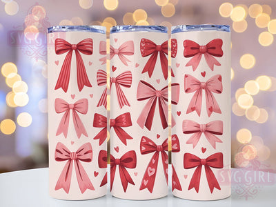Retro Coquette Bow Tumbler, Retro Valentine Wrap, Romantic Bow Cup, 20oz Sublimation Wrap, Stylish Valentine Design Tumbler, Artistic Coquette Cup, Vintage Love Theme Wrap Sublimation SvggirlplusArt 
