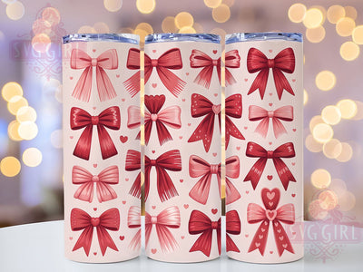 Retro Coquette Bow Tumbler, Retro Valentine Wrap, Romantic Bow Cup, 20oz Sublimation Wrap, Stylish Valentine Design Tumbler, Artistic Coquette Cup, Vintage Love Theme Wrap Sublimation SvggirlplusArt 