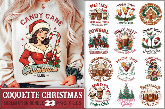 Retro Coquette Christmas Sublimation Bundle Sublimation Shetara Begum 
