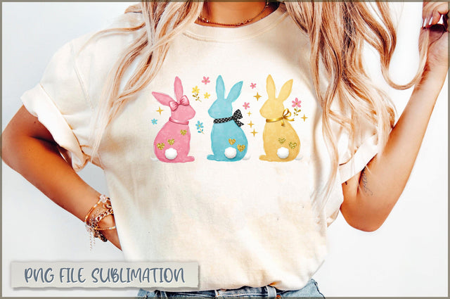 Retro Coquette Easter Bunny PNG Sublimation Shetara Begum 