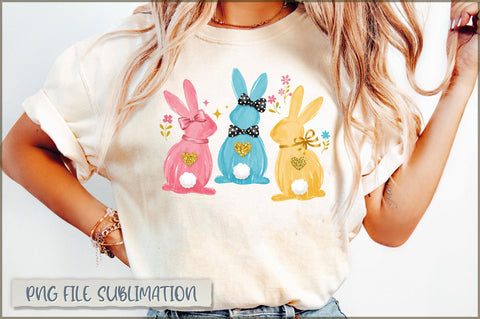 Retro Coquette Easter Bunny PNG Sublimation Shetara Begum 