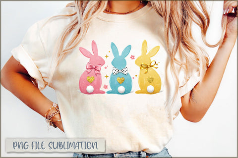 Retro Coquette Easter Bunny PNG Sublimation Shetara Begum 