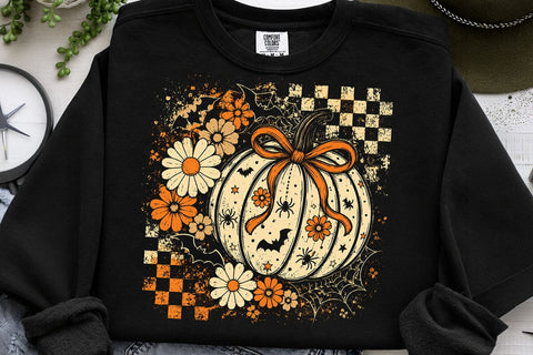 Retro Coquette Halloween Pumpkin PNG SVG DesignDestine 