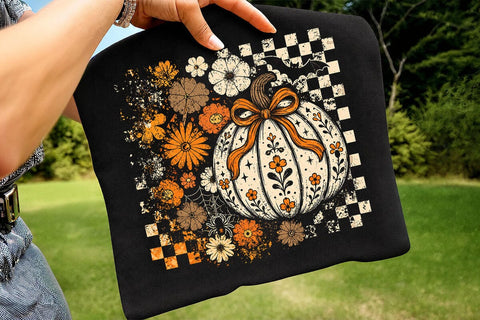 Retro Coquette Halloween Pumpkin PNG SVG DesignDestine 
