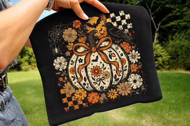 Retro Coquette Halloween Pumpkin PNG SVG DesignDestine 