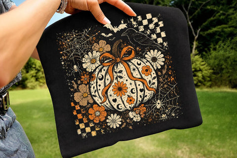 Retro Coquette Halloween Pumpkin PNG SVG DesignDestine 