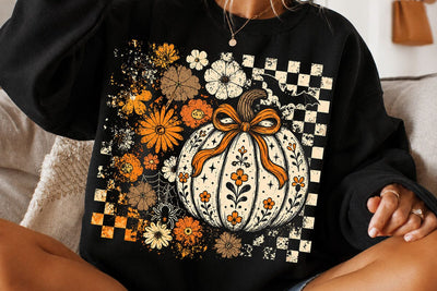 Retro Coquette Halloween Pumpkin PNG SVG DesignDestine 