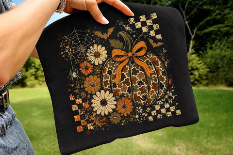Retro Coquette Halloween Pumpkin PNG SVG DesignDestine 