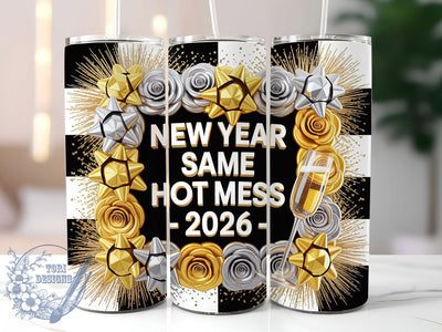 Retro Coquette Highland New Year Tumbler, Coquette 2026 Wrap, Same Hot Mess Cup, Festive Sublimation Design, Glitter New Year Tumbler, Sparkly Highland Wrap, Adorable Celebration Cup Sublimation ToriDesigns 