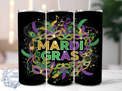 Retro Coquette Mardi Gras Tumbler, Carnival Coquette Wrap, Festive Party Cup, 20oz Sublimation Wrap, New Orleans Celebration Tumbler, Colorful Retro Bow Design Cup, Mardi Gras Coquette Theme Wrap Sublimation ToriDesigns 