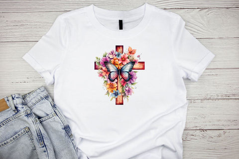 Retro Cross Butterflies Sublimation Bundle Sublimation Designangry 