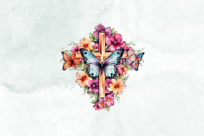 Retro Cross Butterflies Sublimation Bundle Sublimation Designangry 