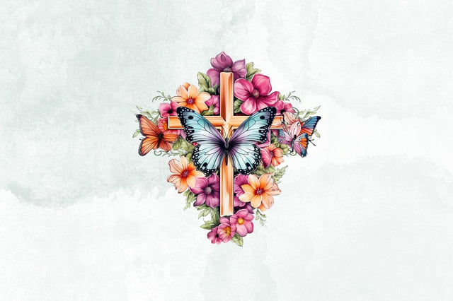 Retro Cross Butterflies Sublimation Bundle Sublimation Designangry 