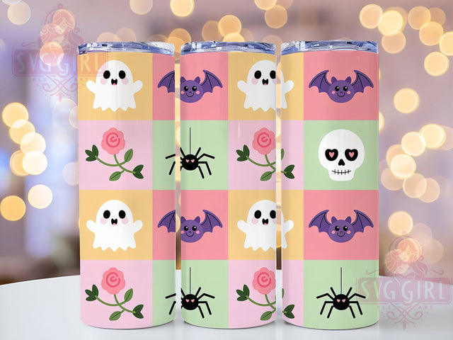 Retro Cute Ghost Bats Halloween Tumbler, Cute Ghost Bats Cup, Pastel Spooky Season Wrap, 20Oz Sublimation Design, Vintage Halloween Mug, Kawaii Ghost Drinkware, Adorable Spooky Tumbler Sublimation SvggirlplusArt 