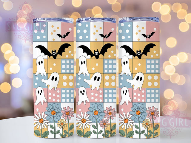 Retro Cute Ghost Halloween Tumbler, Cute Ghost Cup, Spooky Season Wrap, 20Oz Sublimation Design, Pastel Halloween Mug, Vintage Ghost Drinkware, Adorable Spooky Tumbler Sublimation SvggirlplusArt 