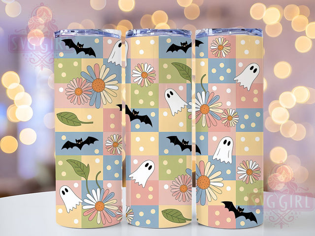 Retro Cute Ghost Halloween Tumbler, Cute Ghost Cup, Spooky Season Wrap, 20Oz Sublimation Design, Pastel Halloween Mug, Vintage Ghost Drinkware, Adorable Spooky Tumbler Sublimation SvggirlplusArt 