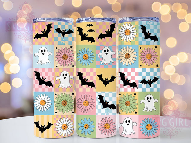 Retro Cute Ghost Halloween Tumbler, Cute Ghost Cup, Spooky Season Wrap, 20Oz Sublimation Design, Pastel Halloween Mug, Vintage Ghost Drinkware, Adorable Spooky Tumbler Sublimation SvggirlplusArt 