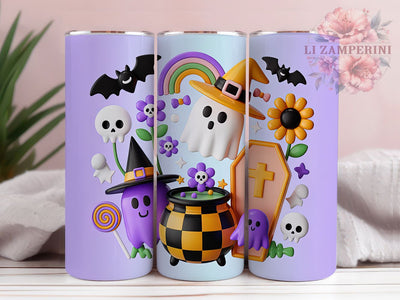 Retro Cute Ghost Halloween Tumbler, Cute Ghost Wrap, Spooky Girl Design, Vintage Halloween Cup, 20oz Tumbler Wrap, Retro Ghost Sublimation, Halloween Cute Drinkware Sublimation Li Zamperini 