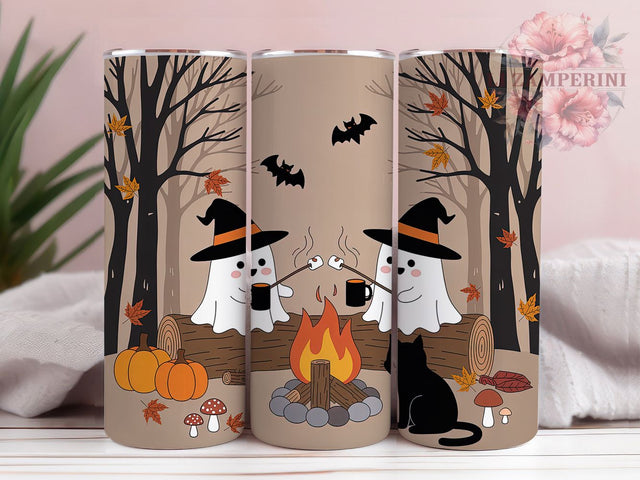 Retro Cute Ghost Vintage Halloween Tumbler, Cute Halloween Cup, Fall Camping Wrap, 20Oz Sublimation Design, Boo Ghosts Mug, Vintage Halloween Drinkware, Autumn Spooky Tumbler Sublimation Li Zamperini 