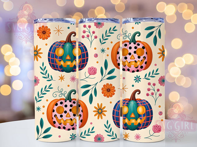 Retro Cute Pumpkin Halloween Tumbler, Cute Pumpkin Cup, 20Oz Tumbler Wrap, Sublimation Fall Design, Vintage Halloween Drinkware, Spooky Cute Mug Wrap, Autumn Pumpkin Tumbler Sublimation SvggirlplusArt 