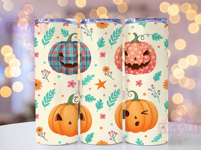 Retro Cute Pumpkin Halloween Tumbler, Cute Pumpkin Cup, 20Oz Tumbler Wrap, Sublimation Fall Design, Vintage Halloween Drinkware, Spooky Cute Mug Wrap, Autumn Pumpkin Tumbler Sublimation SvggirlplusArt 