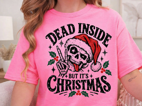 Retro Dead Inside Christmas Skeleton PNG SVG DesignDestine 