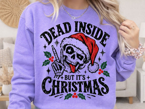 Retro Dead Inside Christmas Skeleton PNG SVG DesignDestine 