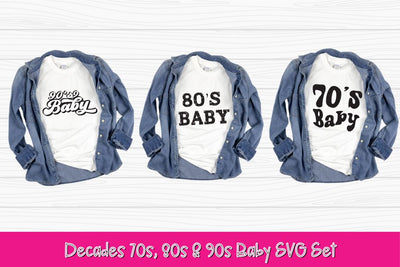 Retro Decades T-Shirt Design Set | 70's, 80's, 90's SVG So Fontsy Design Shop 