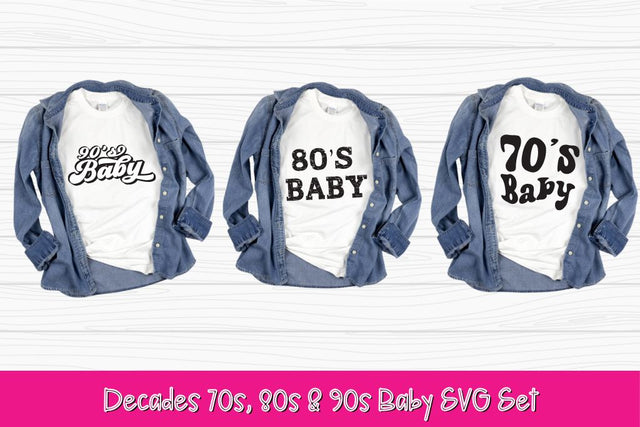 Retro Decades T-Shirt Design Set | 70's, 80's, 90's SVG So Fontsy Design Shop 