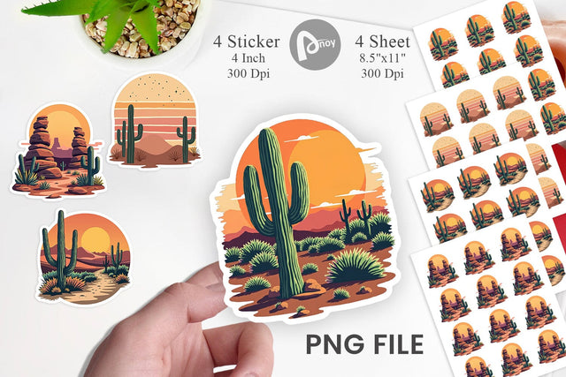 Retro Desert Vibes Sticker Sublimation artnoy 