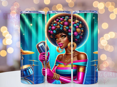 Retro Disco Singer Tumbler, Disco Music, Colorful Wrap, Sublimation Art, 20oz Tumbler, Retro Theme, Funky Style Sublimation SvggirlplusArt 