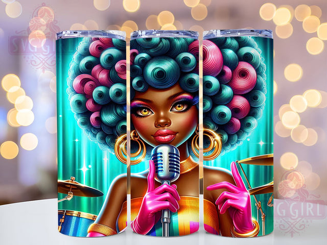 Retro Disco Singer Tumbler, Disco Music, Colorful Wrap, Sublimation Art, 20oz Tumbler, Retro Theme, Funky Style Sublimation SvggirlplusArt 