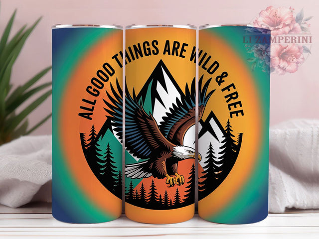 Retro Eagle Freedom 20oz Tumbler, Eagle Design, Inspirational Quote, Tumbler Wrap, Sublimation Design, Freedom Theme, 20oz Tumbler Sublimation Li Zamperini 