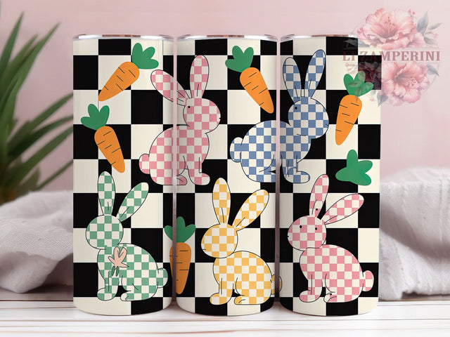 Retro Easter Bunny 20oz Tumbler, Vintage Bunny Design, 20oz Tumbler Sublimation, Easter PNG Cup Wrap, Holiday Sublimation Wrap, Springtime Bunny Cup Design, Digital Retro Bunny Sublimation Sublimation Li Zamperini 