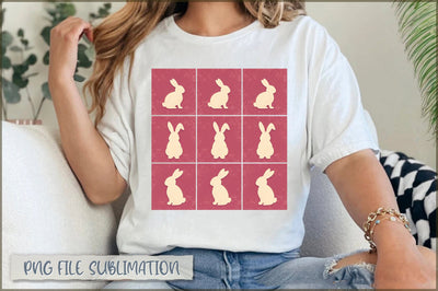Retro Easter Bunny Checkered Designs Sublimation Sublimation Shetara Begum 