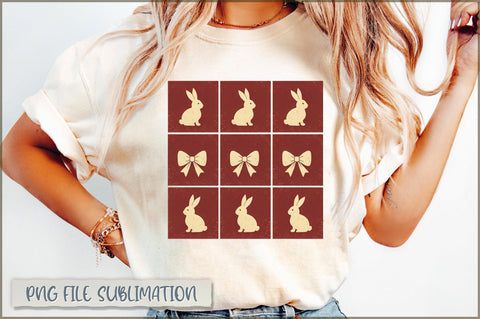 Retro Easter Bunny Checkered Designs Sublimation Sublimation Shetara Begum 