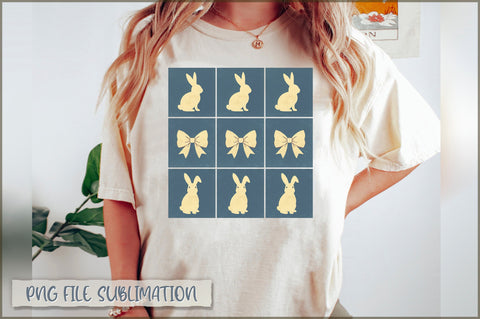 Retro Easter Bunny Checkered Designs Sublimation Sublimation Shetara Begum 